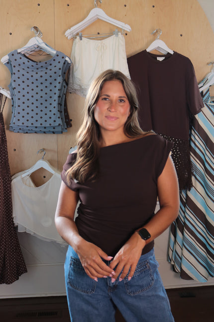 Brown Drapey Top