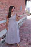 Brown gingham maxi dress