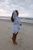 Light Blue & White Striped Lobster Shorts