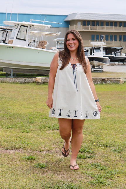 Sailboat Baby Doll Mini Dress