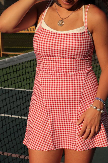 Red Gingham Athletic Dress