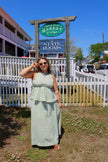 Green Gingham Midi Skirt