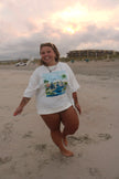 Watercolor Sailboats Oversized Graphic Tee
