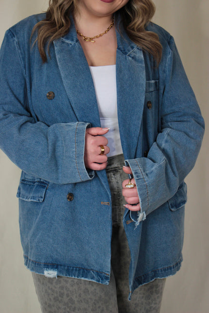 Oversized Denim Blazer