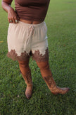 Neutral Lace Shorts