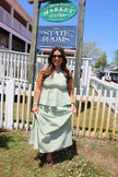 Green Gingham Peplum Tank