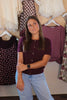 Burgundy Short Sleeved Sweater