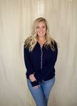 Navy Stitch Cardigan