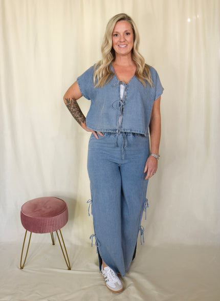 Denim Flowy Pant