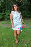 Shell Patterned Boxy Mini Dress