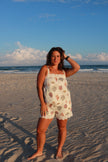 Cream Seashell Patterned Mini Shorts