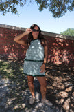 Emerald Gingham Skort