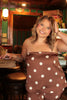 Brown Polka Dot Satin Tube Top
