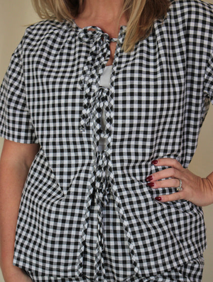 Gingham Tie Top
