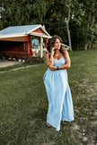 Flowy Denim Maxi Dress