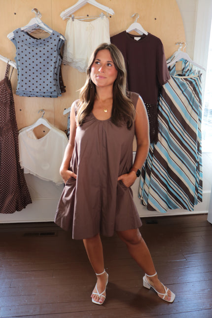 Brown Babydoll Dress