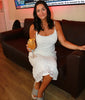 White Crocheted Flower Maxi Dress