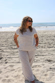 Tan/White Striped Pants