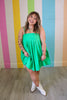 Green Poplin Mini Dress