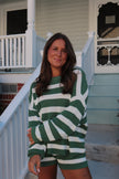 Chunky Green Striped Sweater