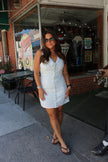 Light Green Gingham Mini Dress