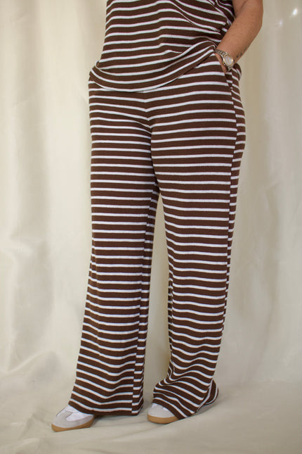 Chocolate Brown Striped Pants